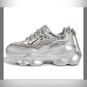 Sleek Silver Women's Sneakers